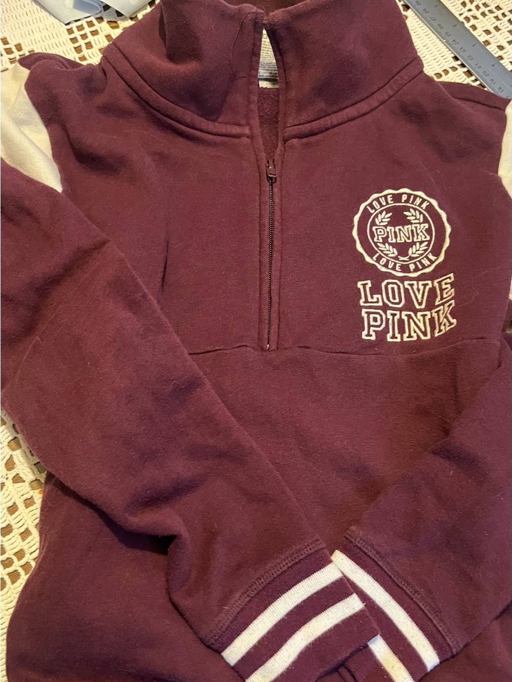 PINK Victoria's Secret women’s Half-Zip Pullover - Plum